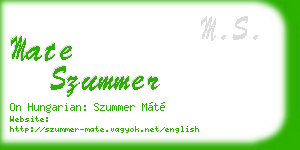 mate szummer business card